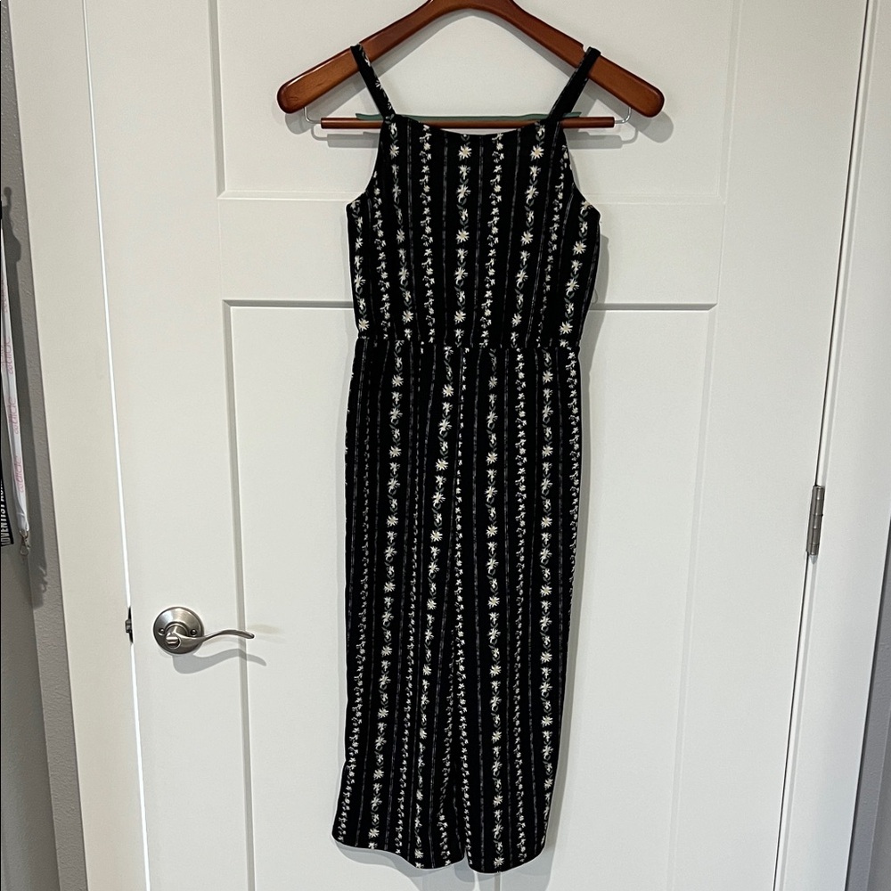 Beautees Kids Chic Black and Daisy Patterned Romper Sz 12
